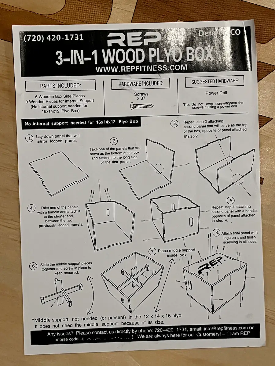 Rep Fitness Wooden Plyo Box Instructions Close Up Rep Fitness Wooden Plyo Box Instructions Close Up