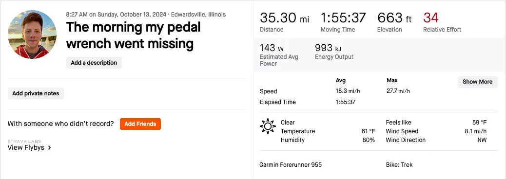 Achilles recovery ride, Strava screenshot Achilles recovery ride, Strava screenshot