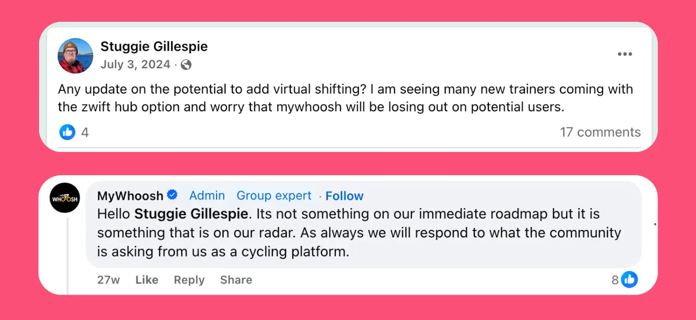 MyWhoosh - No plans to add virtual shifting any time soon MyWhoosh - No plans to add virtual shifting any time soon